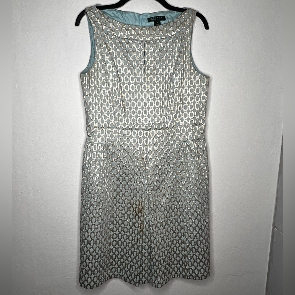 Lauren by Ralph Lauren Keyhole Neckline Empress Waist Knee Lenght